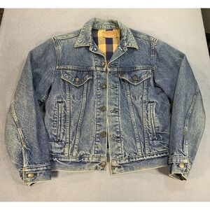 Levi's vintage 70411 0824 Flannel Blanket Lined Denim Jacket Sz 38 USA Made